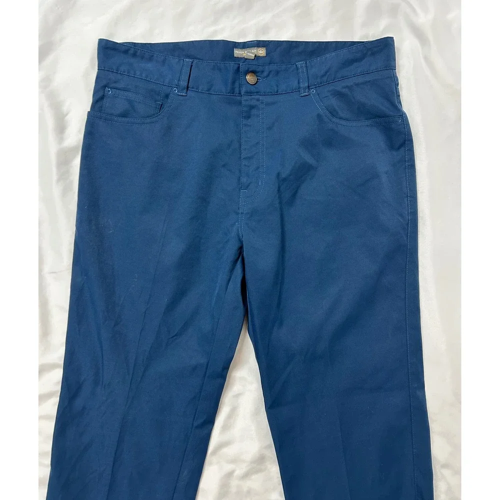 Peter Millar Crown Sport eb66 Performance Pants Navy Blue 34x30 Mens Golf Chino